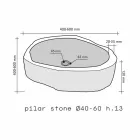 Wastafel Ondersteunende Piece in Basalt Hassan Viadurini