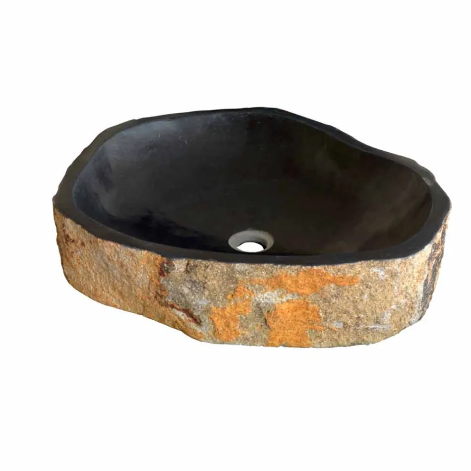 Wastafel Ondersteunende Piece in Basalt Hassan Viadurini