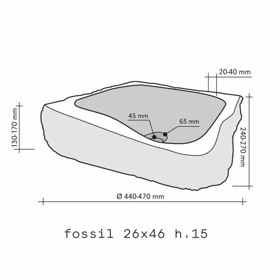 Wastafel Ondersteunende Piece Houten Fossiele Goa Viadurini