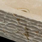 Enkele aanrechtwastafel in natuurlijke witte Idro-steen Viadurini