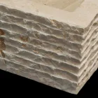 Enkele aanrechtwastafel in natuurlijke witte Idro-steen Viadurini