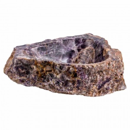 Aanrecht wasbak handgemaakt in amethist steen, Vidor Viadurini