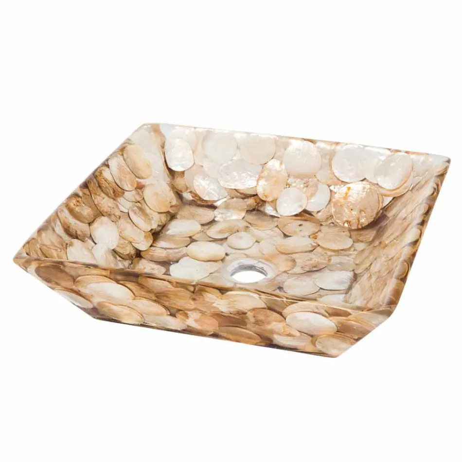 Aanrecht ontwerpondersteuning vierkante Akira, kunsthars Viadurini