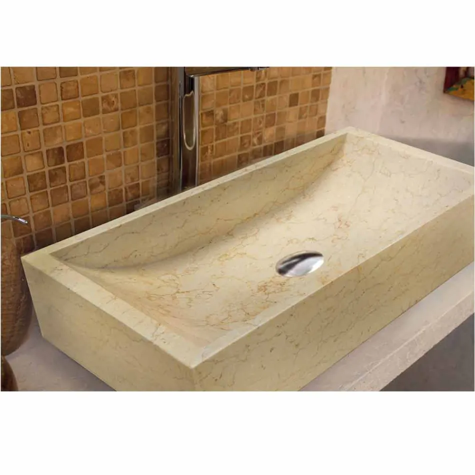 Ondersteunende wastafel Stone Natural Beige plein Jakarta Viadurini