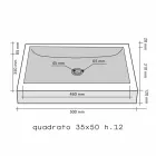 Ondersteunende vierkante wastafel Natural Black Stone Jakarta Viadurini