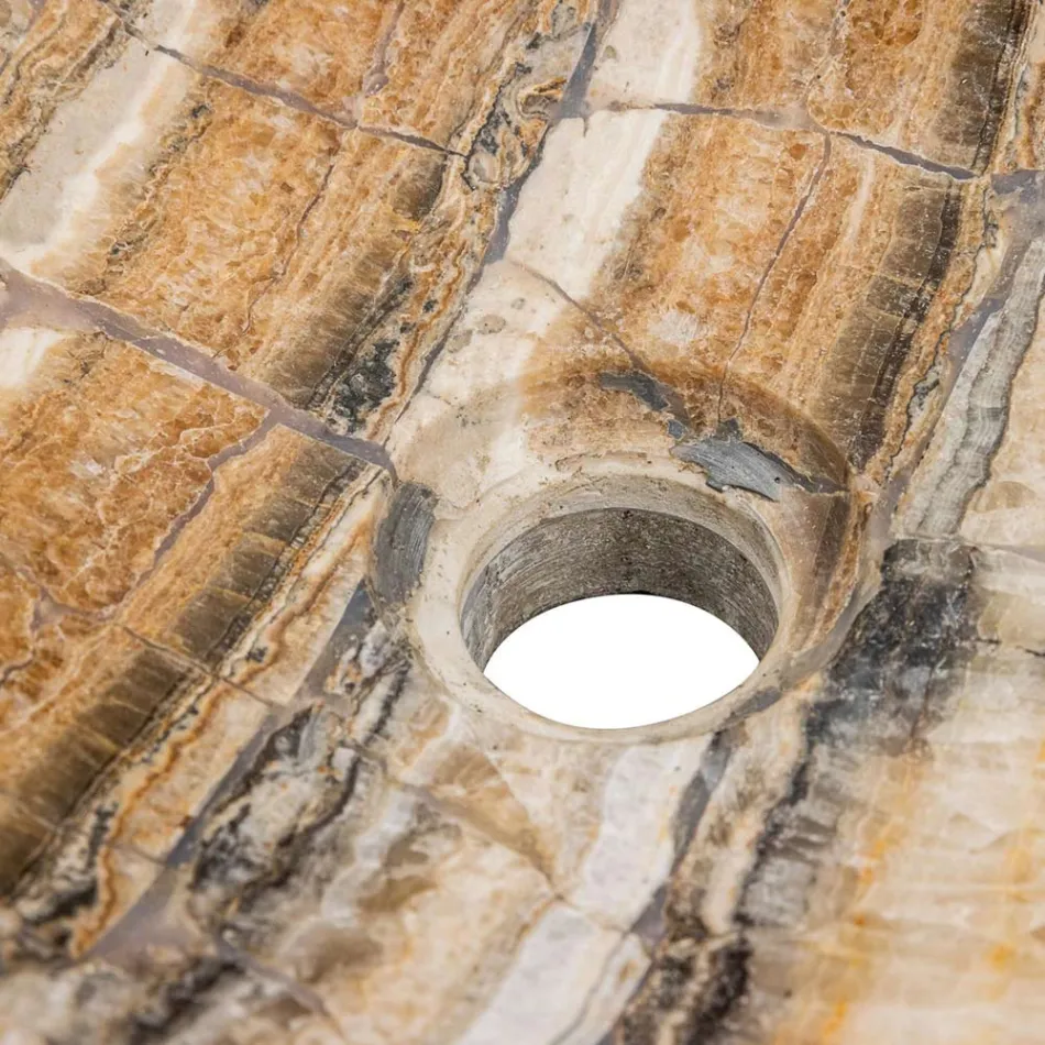 Aanrecht wastafel met de hand gemaakt in riviersteen, Palata Viadurini