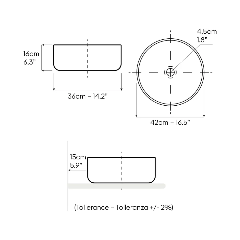 Aanrechtwastafel van natuurlijk aardewerk in diverse afwerkingen - Balance Viadurini