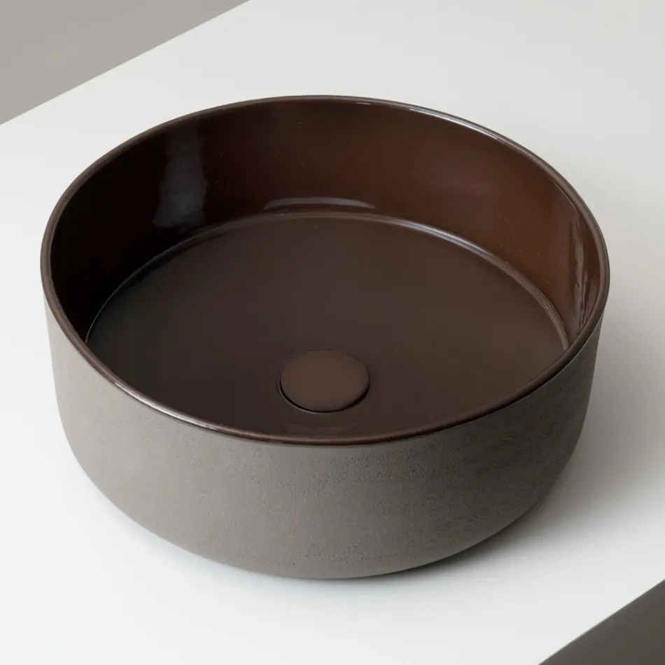 Aanrechtwastafel van natuurlijk aardewerk in diverse afwerkingen - Balance Viadurini