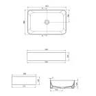 Aster rechthoekige keramische wastafel met modern design. Viadurini