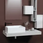 Rechthoekige keramische wastafel met modern design - Papavero Viadurini