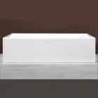 Rechthoekige keramische wastafel met modern design - Papavero Viadurini