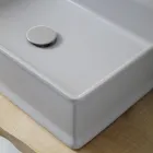 Rechthoekige wastafel in mat keramiek Made in Italy - Debora Viadurini