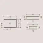 Rechthoekige wastafel in mat keramiek Made in Italy - Debora Viadurini