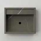 Rechthoekige wastafel in porseleinen aardewerk Made in Italy - Cervia Viadurini