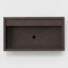 Rechthoekige wastafel in porseleinen aardewerk Made in Italy - Cervia Viadurini