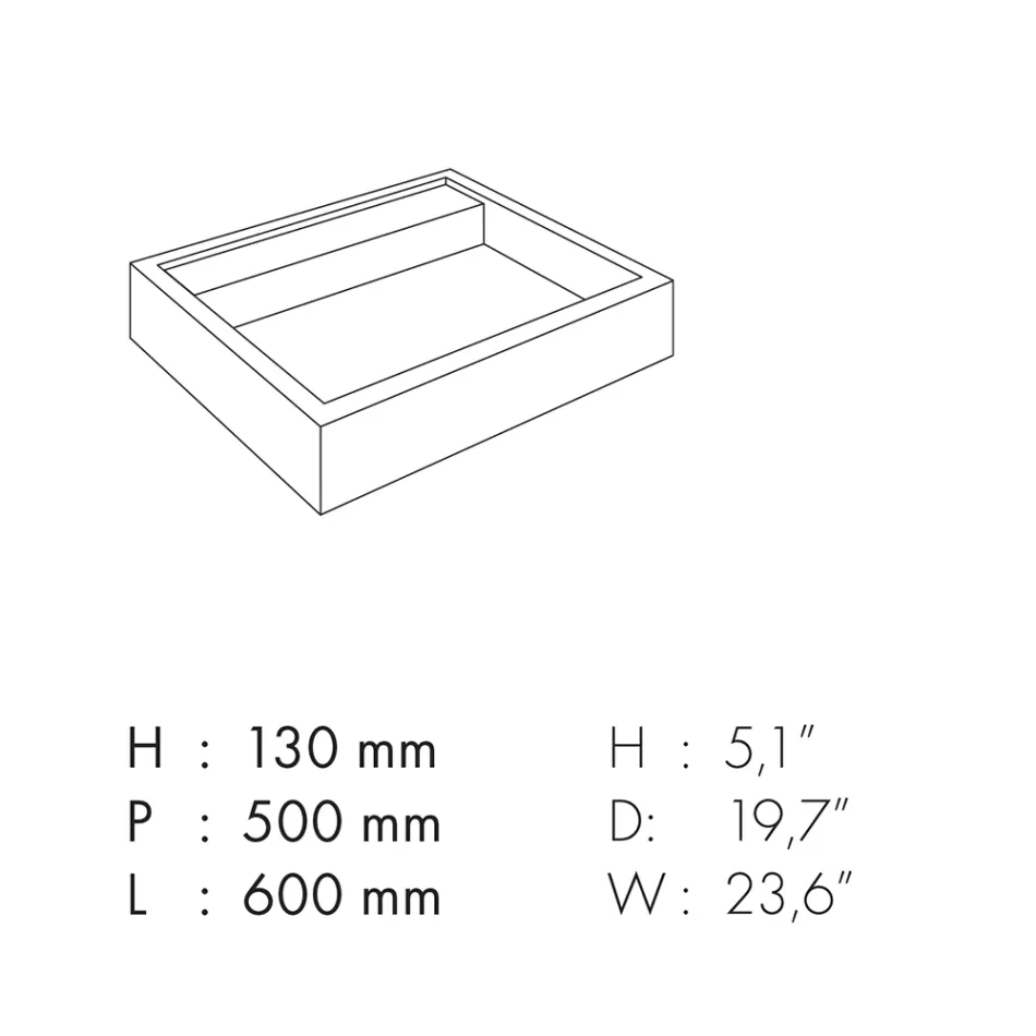 Rechthoekige wastafel in porseleinen aardewerk Made in Italy - Cervia Viadurini