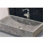 Ondersteunende wastafel Rechthoekige Stone Natural Gray Satun Viadurini