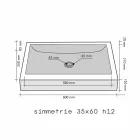 Ondersteunende wastafel Rechthoekige Stone Natural Gray Satun Viadurini