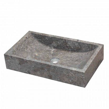 Ondersteunende wastafel Rechthoekige Stone Natural Gray Satun Viadurini