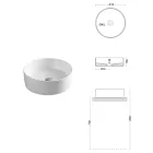 Ronde wastafel voor op het aanrecht, uitgevoerd in wit keramiek en modern design - Papavero Viadurini