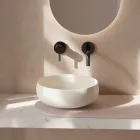 Ronde aanrechtwastafel van gekleurd keramiek, gemaakt in Italië - kom Viadurini