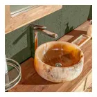 Ronde Wastafel in Pure Onyx Uniek Design - Ramiro Viadurini