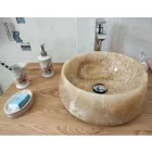 Ronde Wastafel in Pure Onyx Uniek Design - Ramiro Viadurini