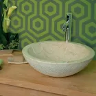 Wastafel Ondersteuning Round Stone Natural Beige Buiten Raw Pai Viadurini