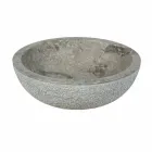 Wastafel Ondersteuning Round Stone Natural Gray Buiten Raw Pai Viadurini