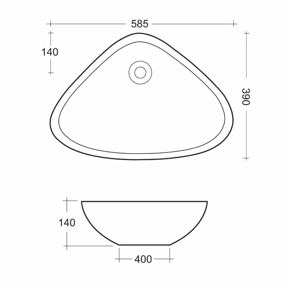 Gevormde wastafel in wit keramiek Made in Italy - Hamburg Viadurini