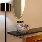 Caiman keramische ronde aanrecht wastafel gemaakt in Italië Elisa ontwerp Viadurini