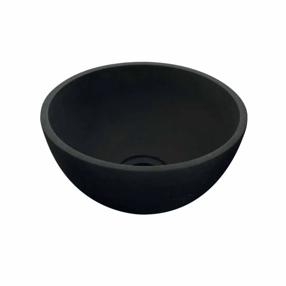 Wastafel Ondersteunende Tondo in basaltzwart Kali Viadurini