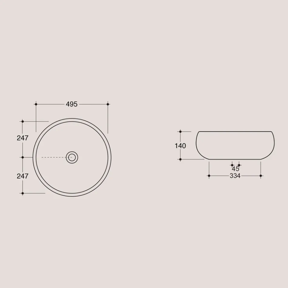 Ronde wastafel in glanzend keramiek Made in Italy - Candito Viadurini