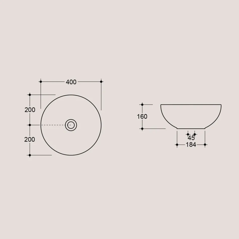 Ronde wastafel in glanzend keramiek Made in Italy - Chicco Viadurini
