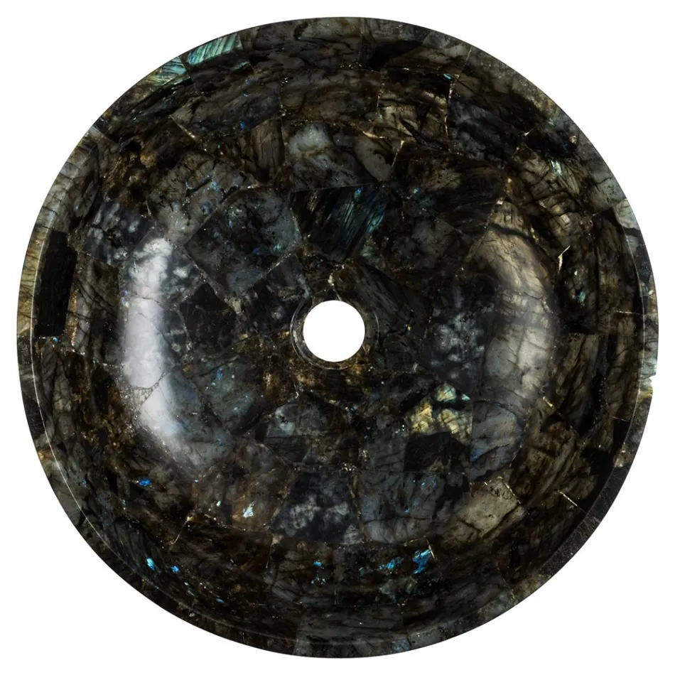 van rond wastafel labradorsteen Peggy handgemaakte Viadurini