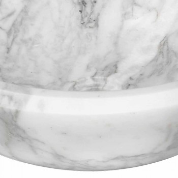 Ronde aanrecht wastafel in wit Carrara-marmer Made in Italy - Canova
