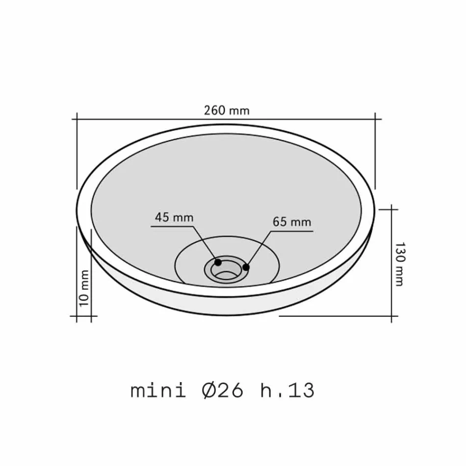 Ronde aanrecht wasbak in Sula onyx Viadurini