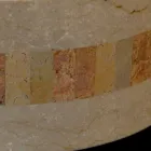 Ronde aanrecht natuursteen wastafel Clio wit Viadurini