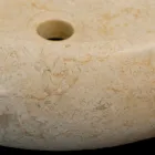 Aanrecht rond natuurstenen wastafel Layla wit Viadurini