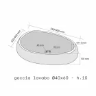 Ondersteunende wastafel Stone Ronde Natural Black Waka Viadurini