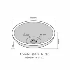 Wastafel met externe ondersteuning Ronde Honey Smooth Nusa Viadurini