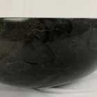Zwarte ronde wastafel in Levi natuursteen, uniek stuk Viadurini
