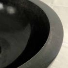 Zwarte ronde wastafel in Levi natuursteen, uniek stuk Viadurini