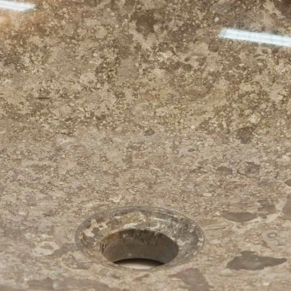 Ronde aanrecht wastafel, uit één stuk, in Ziva natuursteen Viadurini