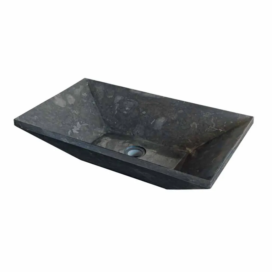 Wastafel Ondersteunende Keystone Stone Natural Black Wok Viadurini