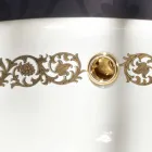 Inbouwgootsteengootsteen in vuurklei en goud gemaakt in Italië, Otis Viadurini