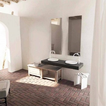 Rond design vrijstaande badkamer wastafel gemaakt in Italië Cream