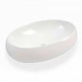 Witte keramische ovale aanrecht wastafel gemaakt in Italië - Bergen