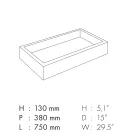 Rechthoekige wastafel in porseleinen aardewerk Made in Italy - Ludmilla Viadurini