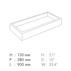 Rechthoekige wastafel in porseleinen aardewerk Made in Italy - Ludmilla Viadurini